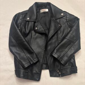 Harley-Davidson Kids Black Leather Biker Jacket | Size 5 | HD Patch